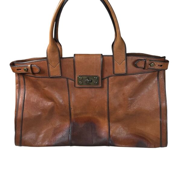 Fossil Handbags - Fossil‎ Reissue Bag Vintage Brown Leather Weekender Satchel